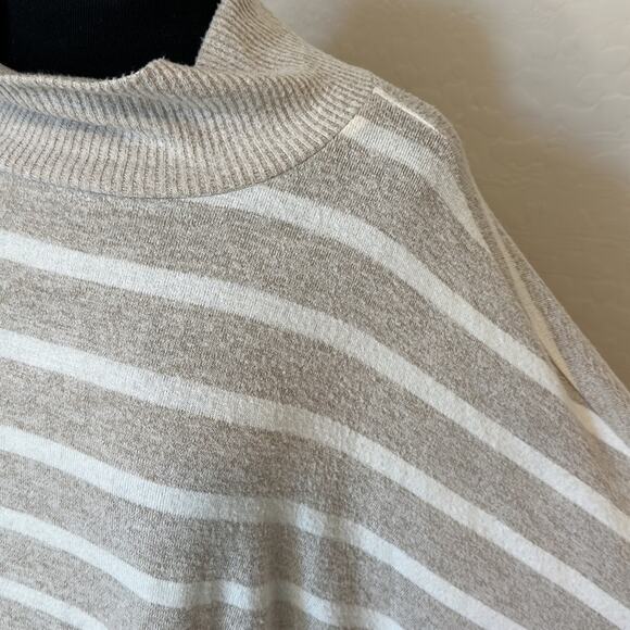 Lucky Brand Pullover Cloud Mock Neck Sweater Top Stripes Soft Casual Size XXL - Picture 5 of 14